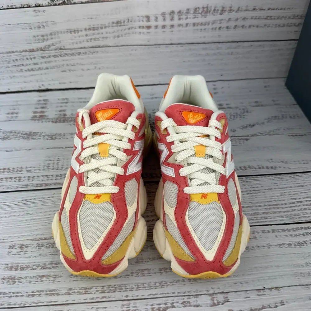 New Balance 9060 Unisex M 4.5 W 6 D Sneakers Orange Red Cream
